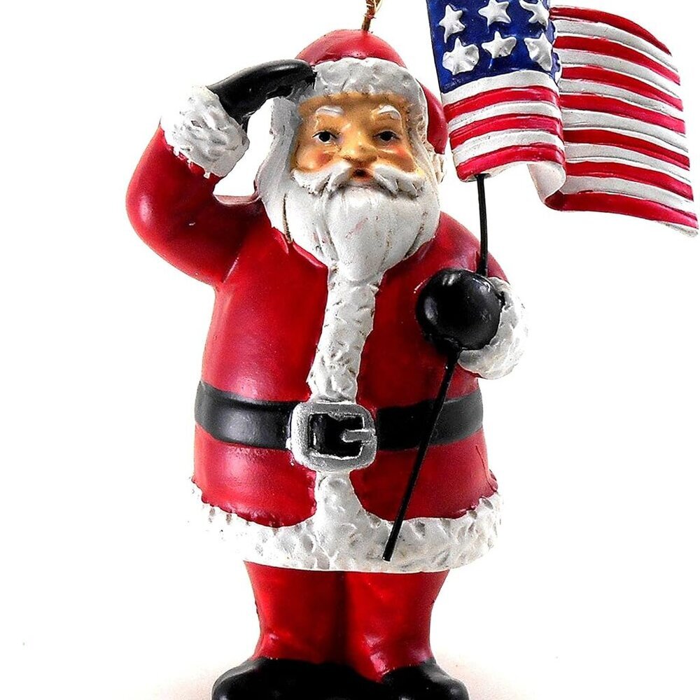 Patriotic Santa Ornament 3-1/2 IN. x 2-3/4 IN. x 1 IN.